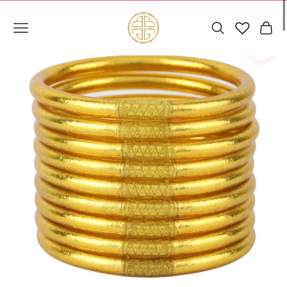 BuDha Girl GOLD ALL WEATHER BANGLES® (AWB®) - SERENITY PRAYER - size large